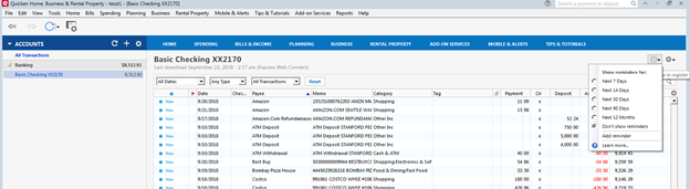 quicken balance forecasting issues