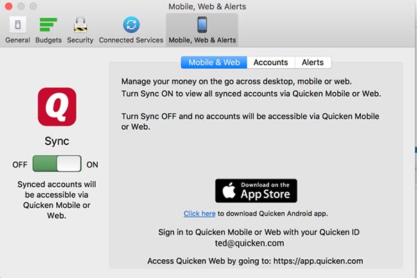 sync quicken 2017 for mac with ipad