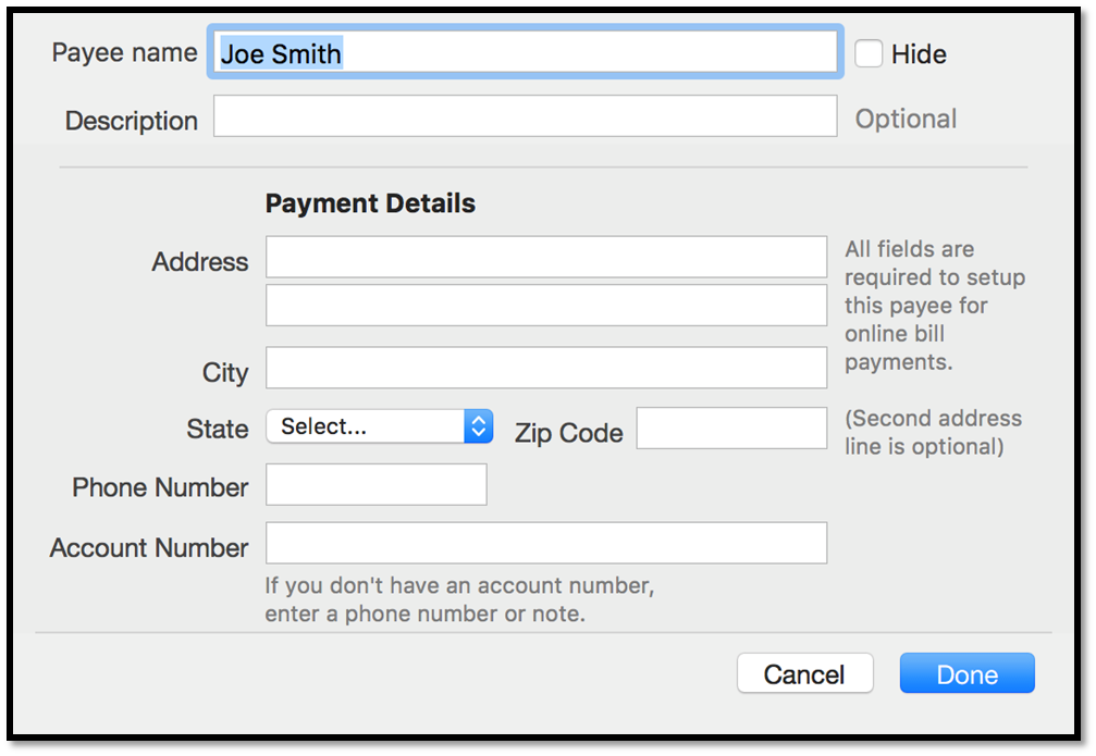 Bill Pay Settings For Quicken For Mac 2016