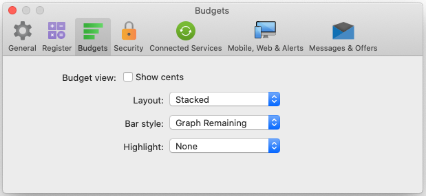 budget in quicken for mac